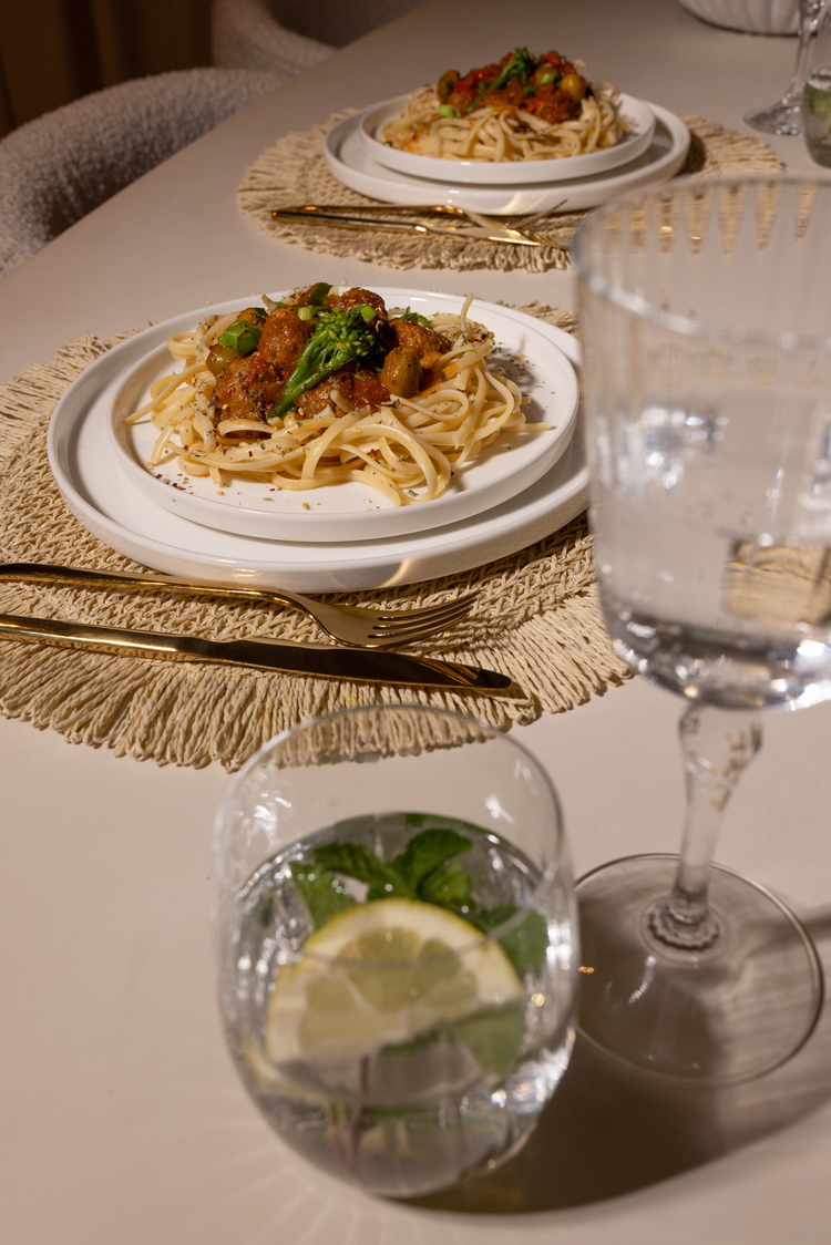 Gehaktballetjes in Linguinesaus
