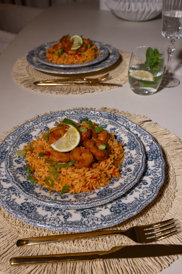 Bang Bang‑garnalen met Zoete Rijst